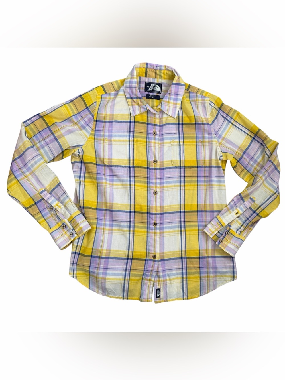 The North Face Yellow & Lavender Plaid Button-Down Shirt